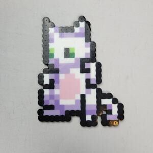 Light Purple Cat Swatting (Zelda Minish Cap) Perler Bead Pixel Art